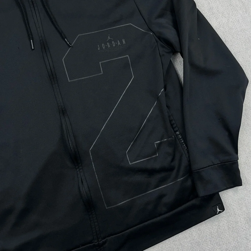 Jordan Hoodie Men XL Black Sweatshirt Jump Man Performance Full Zip Athletic Fit